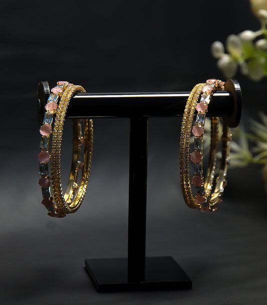 Pink and Golden Bangles